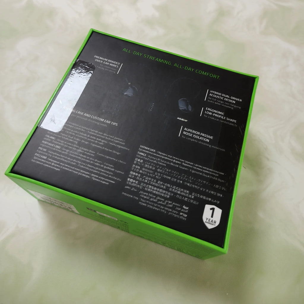 Razer Moray — Monitor Intra-Auricular Ergonómico | Dual Driver Híbrido | Certificação THX | Isolamento Passivo Superior
