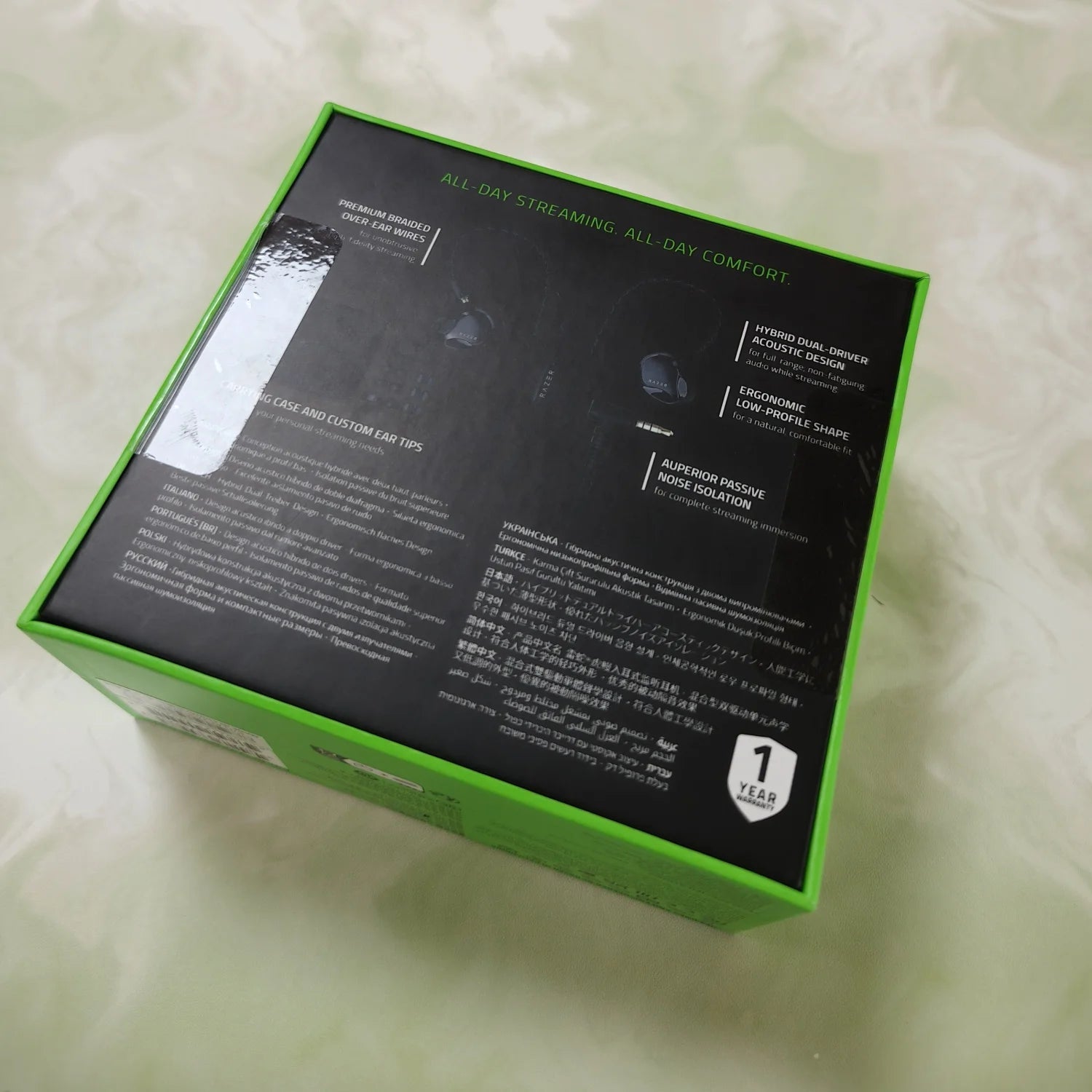 Razer Moray — Monitor Intra-Auricular Ergonómico | Dual Driver Híbrido | Certificação THX | Isolamento Passivo Superior
