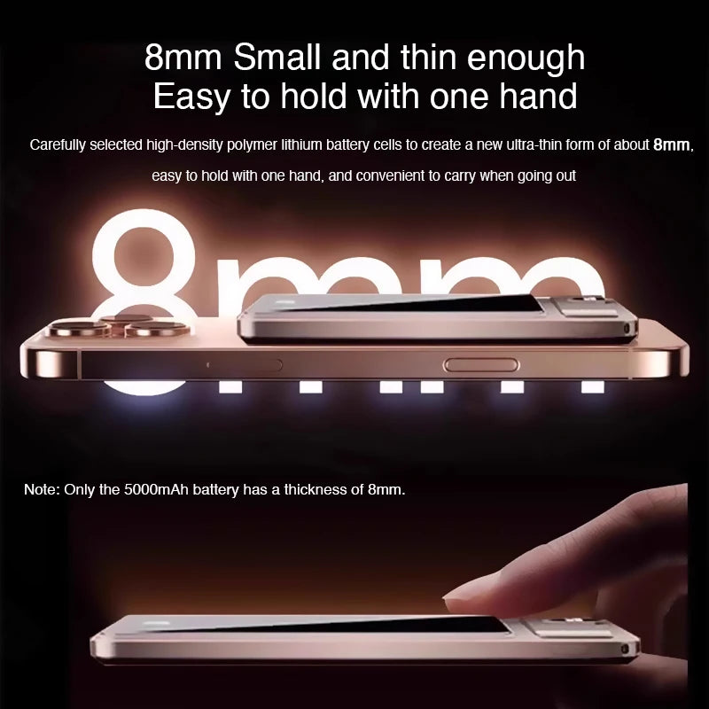 Magnetic Power Bank 10000mAh — Ultra-Slim 8mm | MagSafe | 3 em 1 iPhone, Apple Watch e AirPods | 20W