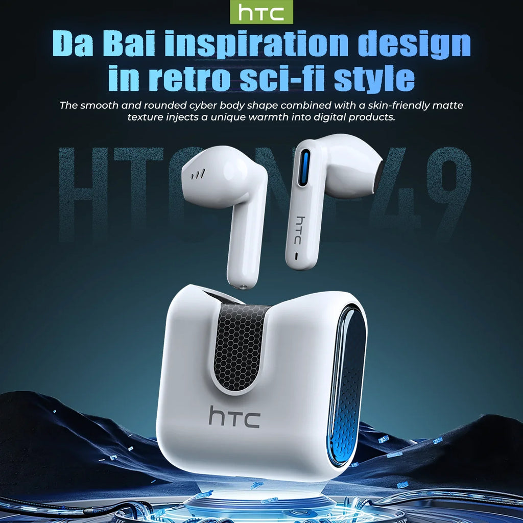 HTC TWS — Auriculares True Wireless | 40 Horas de Autonomia | Carregamento Rápido
