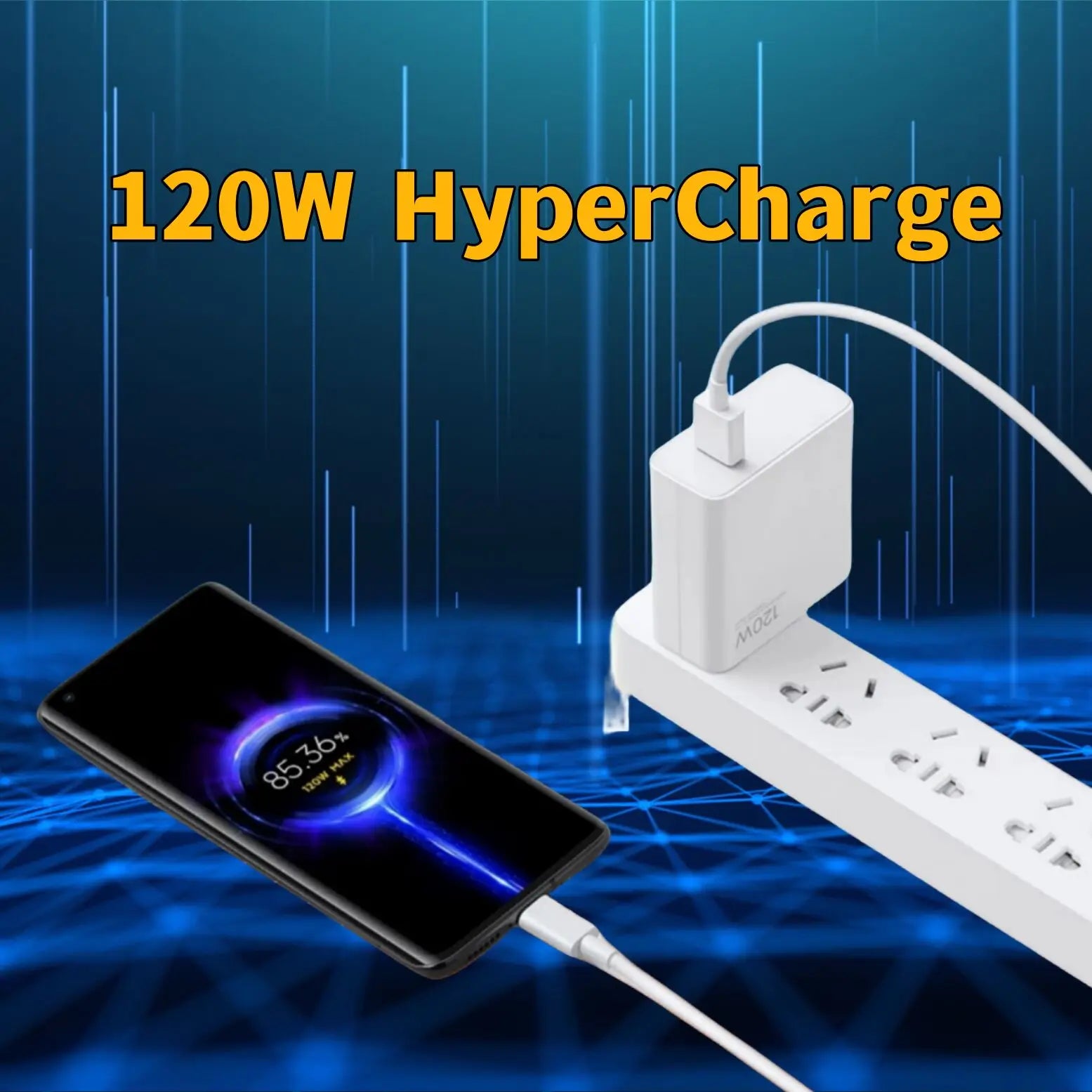 Xiaomi 120W Power Adapter Suit — Carregador Rápido 120W | Cabo USB-C Incluído | Compatível com Xiaomi, Android e USB-C