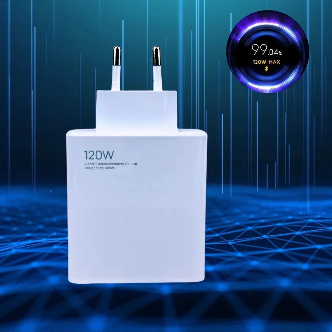 Xiaomi 120W Power Adapter Suit — Carregador Rápido 120W | Cabo USB-C Incluído | Compatível com Xiaomi, Android e USB-C