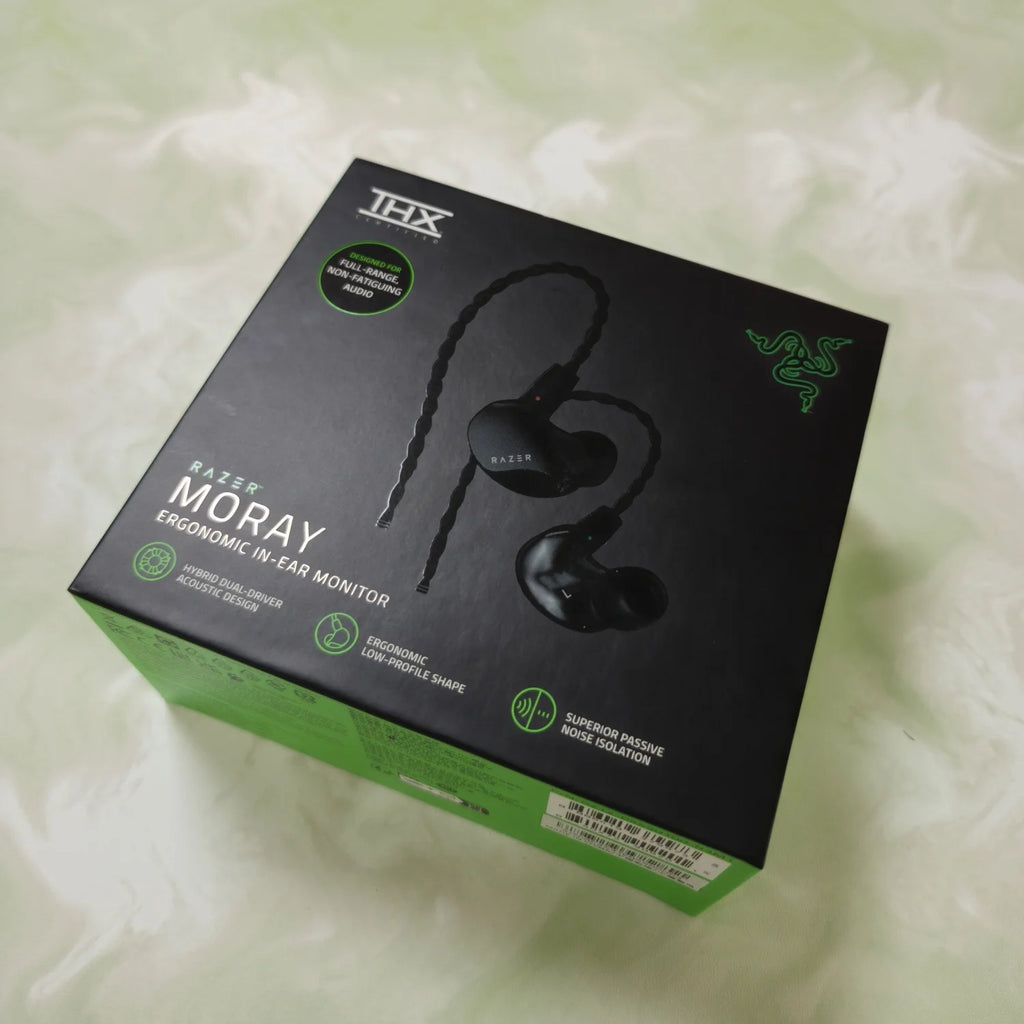 Razer Moray — Monitor Intra-Auricular Ergonómico | Dual Driver Híbrido | Certificação THX | Isolamento Passivo Superior