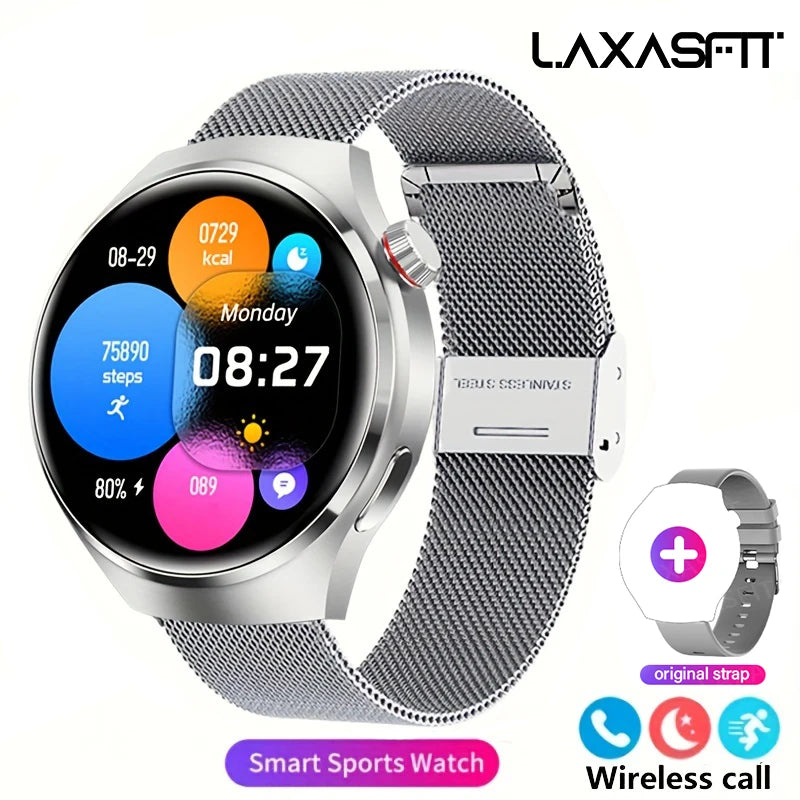 Smartwatch GT4 Pro Bluetooth – Elegância, Chamadas e Tecnologia no Seu Pulso