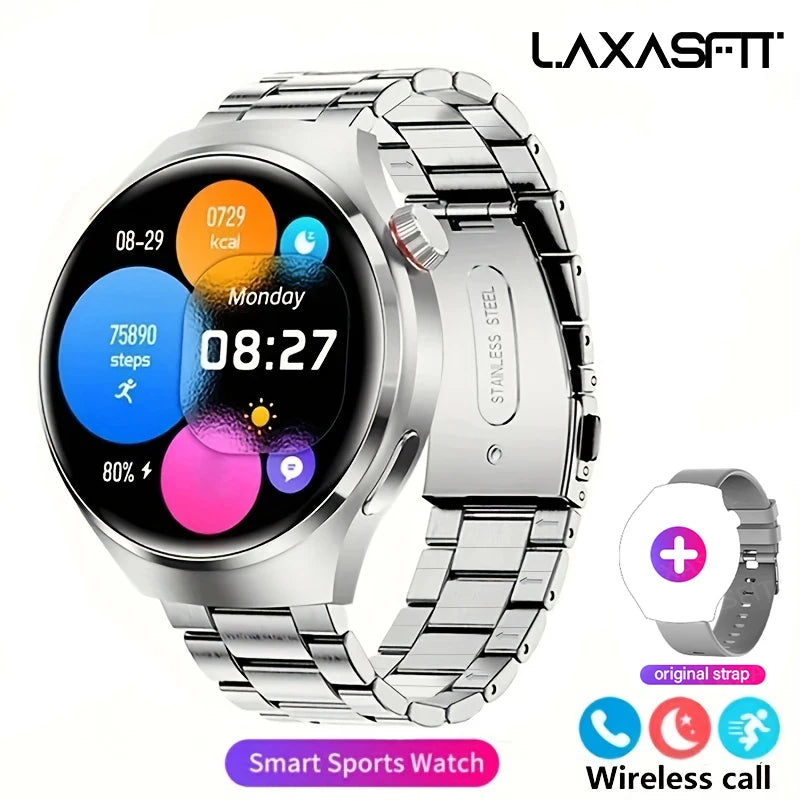 Smartwatch GT4 Pro Bluetooth – Elegância, Chamadas e Tecnologia no Seu Pulso
