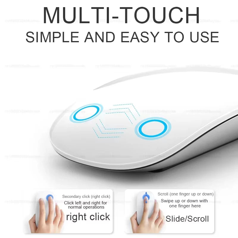 Rato Bluetooth Ultra-Slim Touch — Compatível com MacBook, iPad e iPhone | Design Apple Style | Silencioso