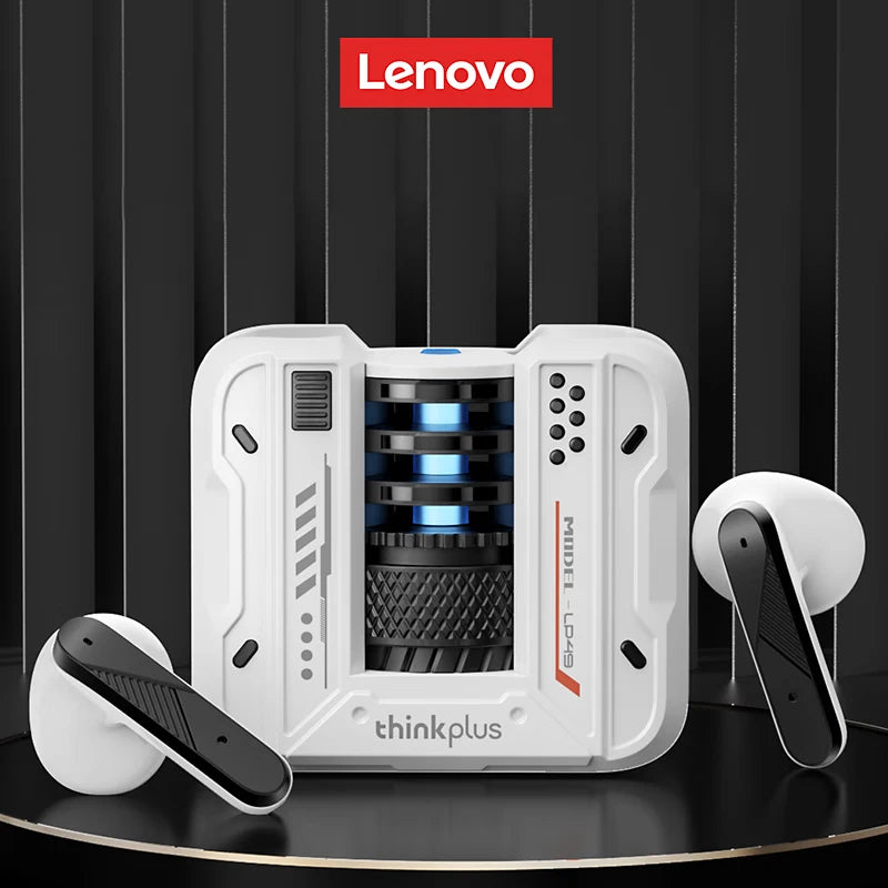 Lenovo ThinkPlus LP49 — Auriculares TWS Gaming & Música | Bluetooth 5.4 | Design Futurista