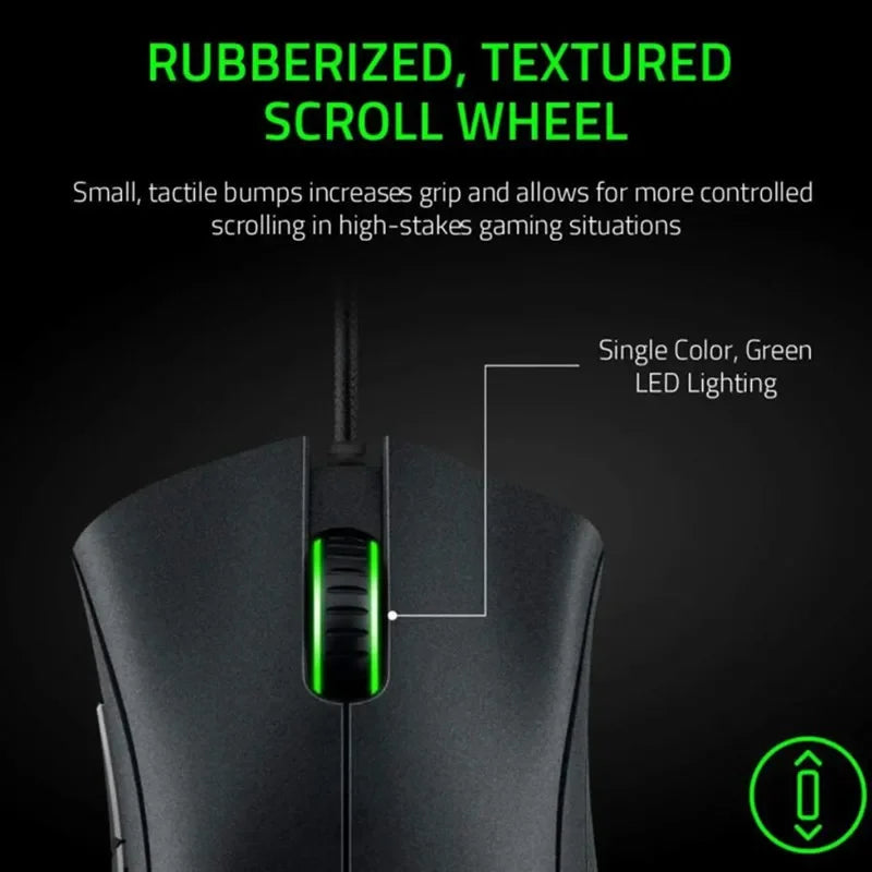 Razer DeathAdder Essential — Rato Gaming com Fio | Sensor Ótico 6400 DPI | Switches Mecânicos | Iluminação Chroma RGB | Ergonómico
